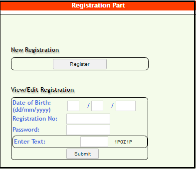 Registration Part Registration Part