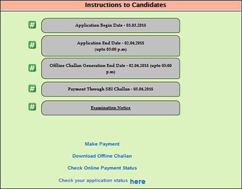 Instructions Intruction To Candidates for SSC CPO