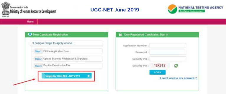 UGC NET 2019 Apply Online UGC-NET-2018-Apply-Online-Step-1