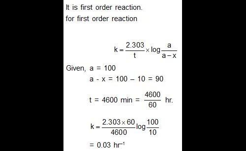 A radioactive sample decays to 10% of its initial amount in 4600