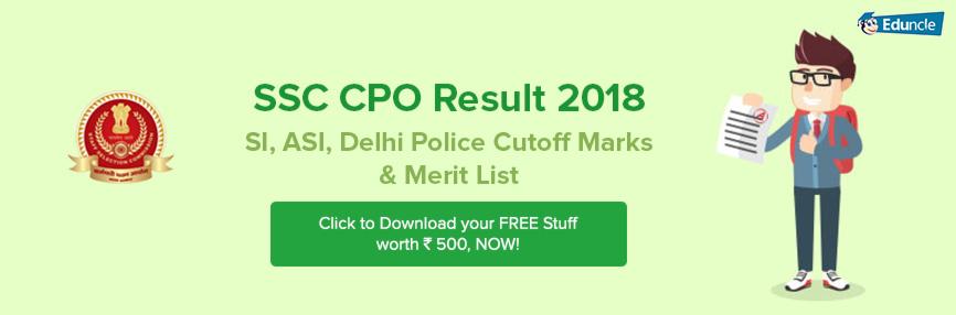 SSC CPO Result 2018 SSC CPO Result 2018