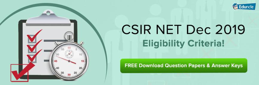 CSIR NET Eligibility Criteria CSIR NET Eligibility Criteria