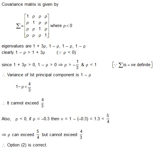 The covariance matrix of a four dimensional random vector X is of the form