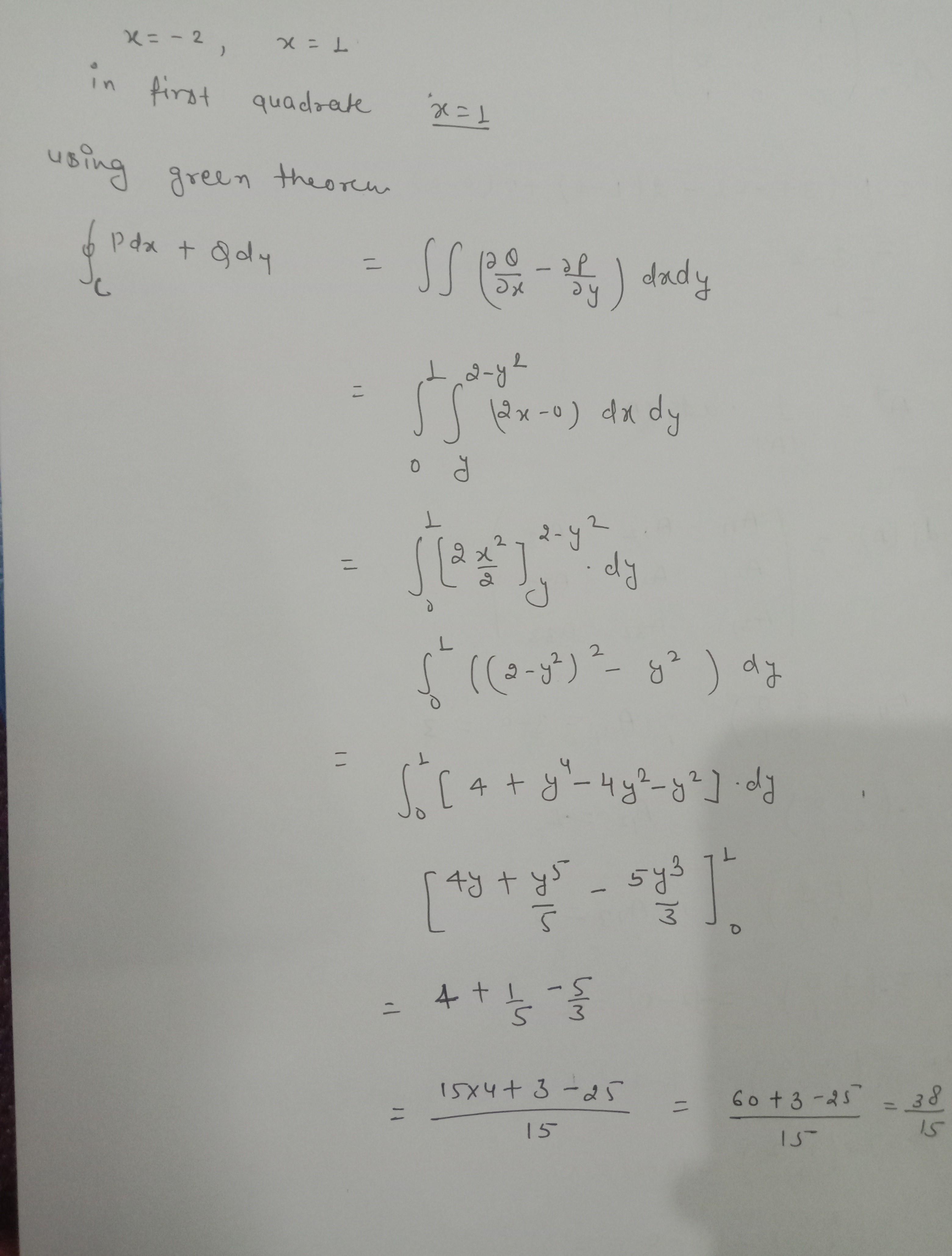 How to solve following integral using greens theorem