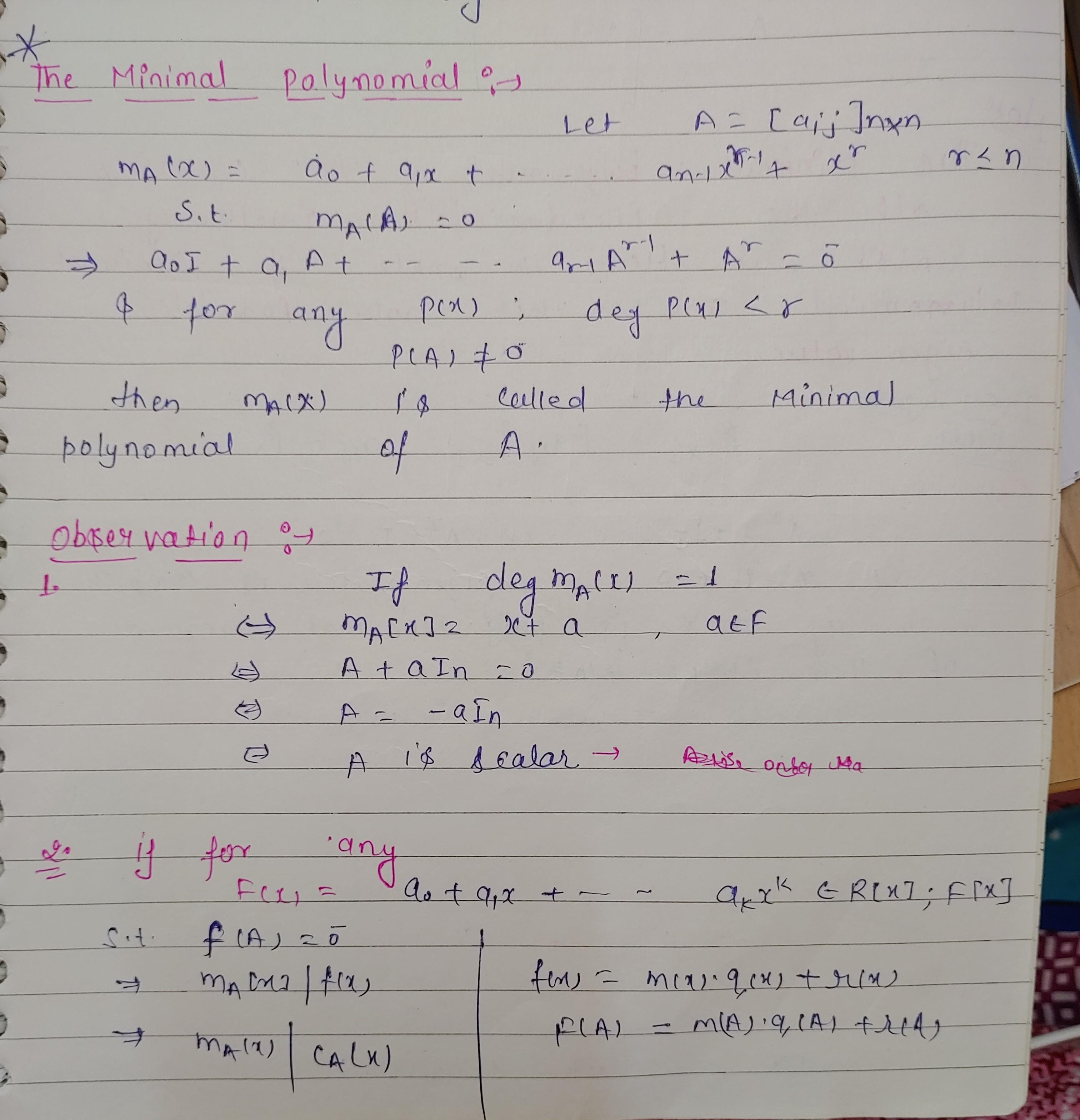 How To Find The Minimal Polynomial Of A Matrix