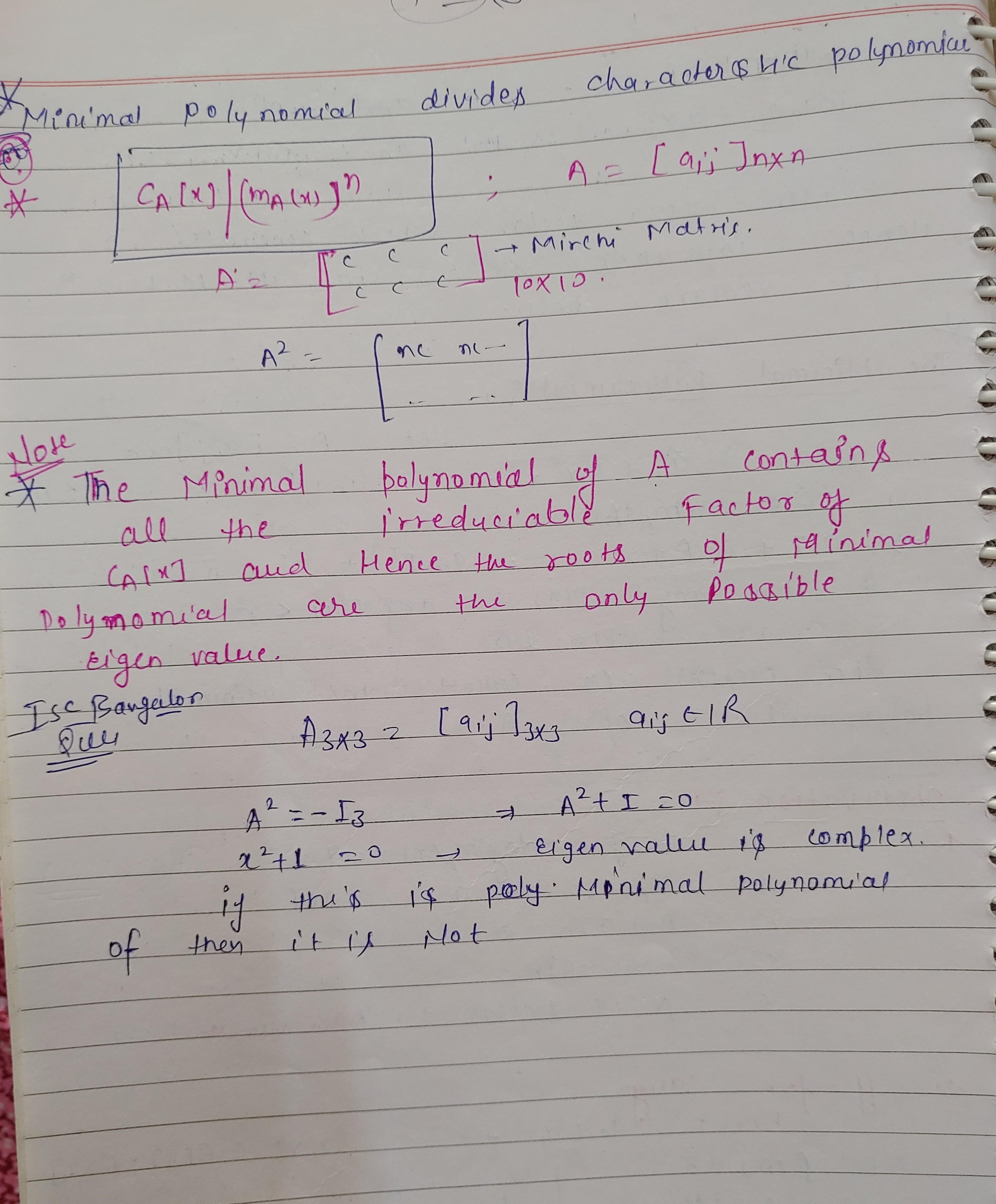 How To Find The Minimal Polynomial Of A Matrix