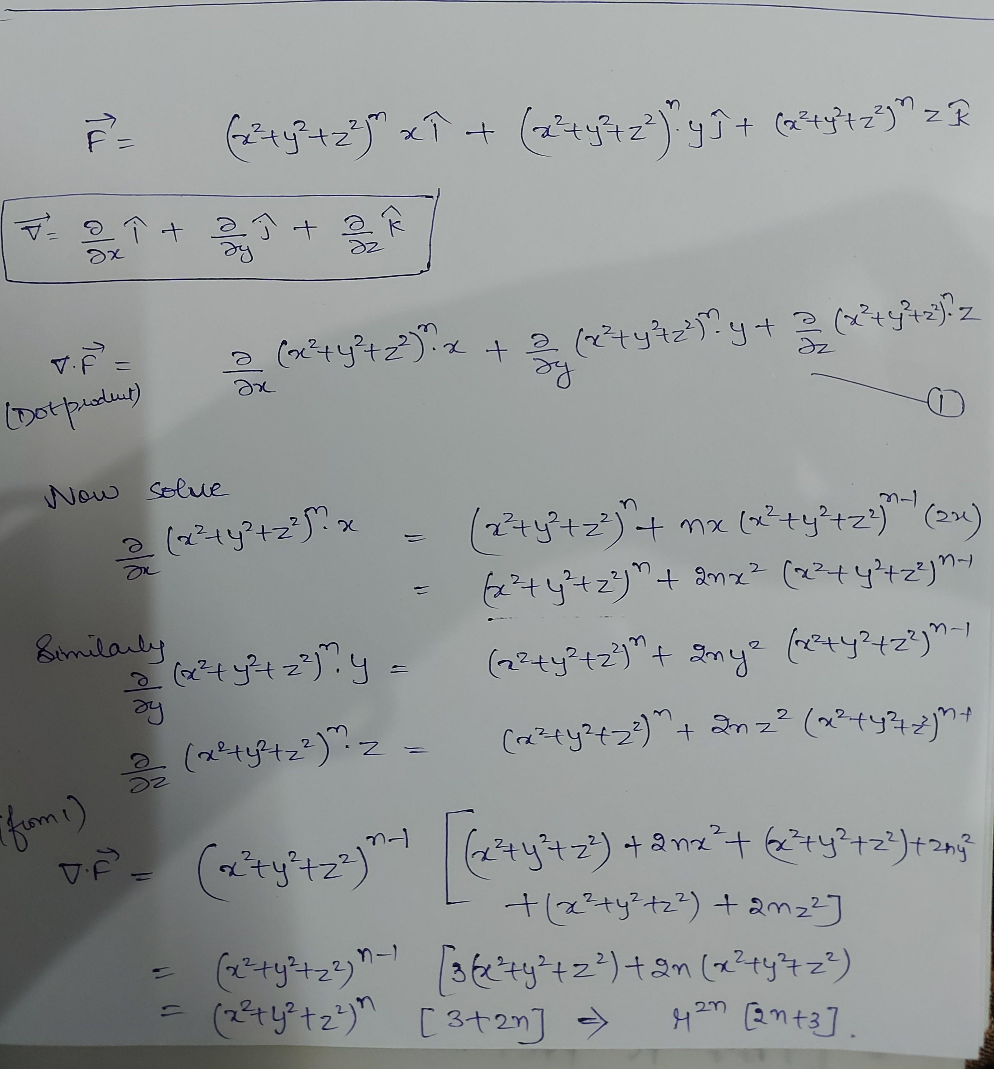 Vector calculus..