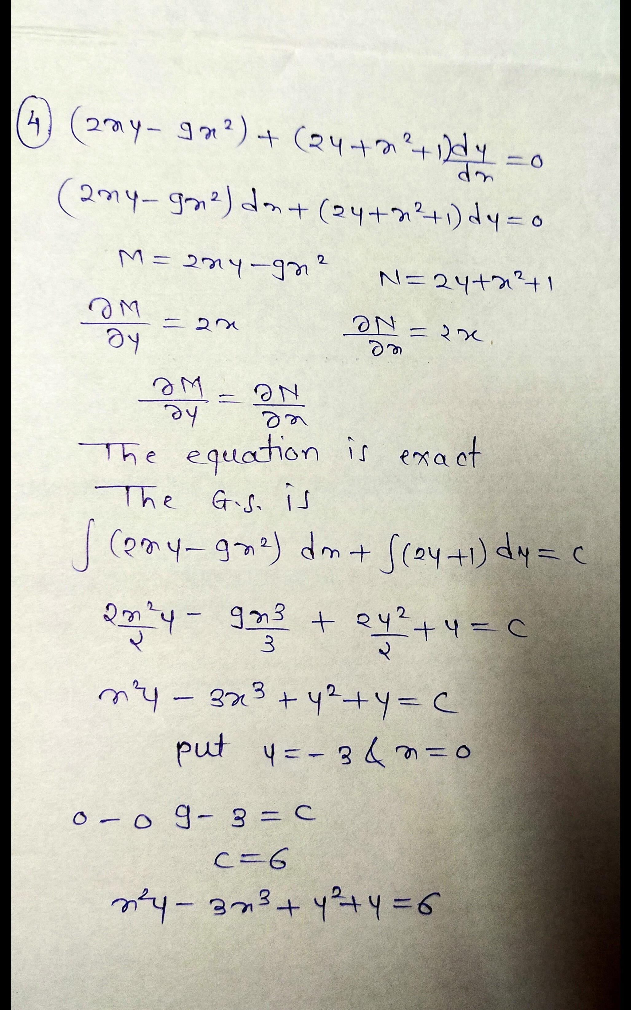 Q 1 2xy Sin X dx x Cos Y dy 0 Q 2 1 2x Y2 Dx 2y X2 Y2dy 