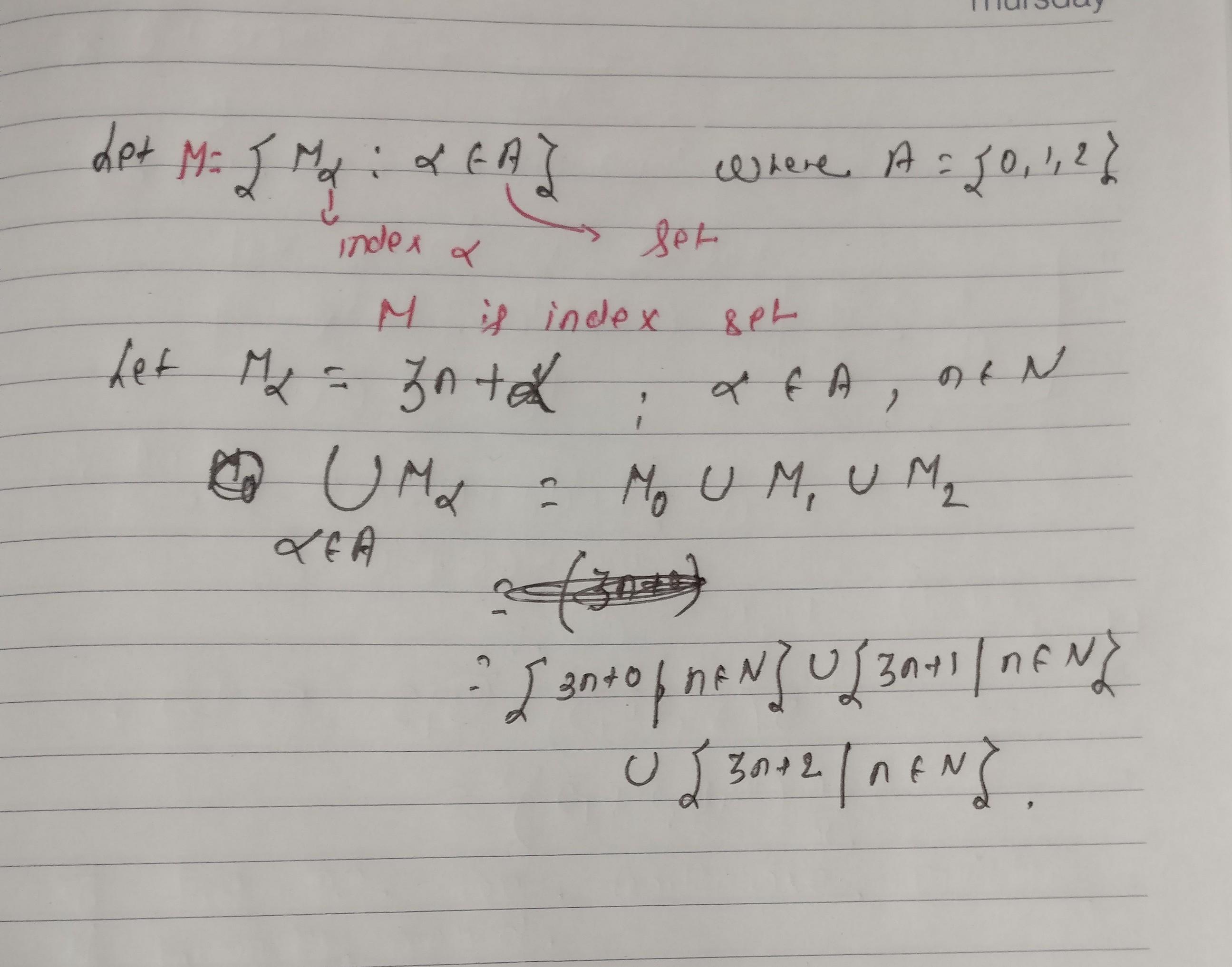 Can anyone explain me what is an index set with example