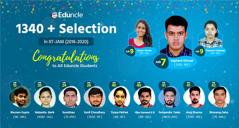 Recreating Success in IIT-JAM 2020 Results with 1340+ Selections (2016 to 2020) - Eduncle
