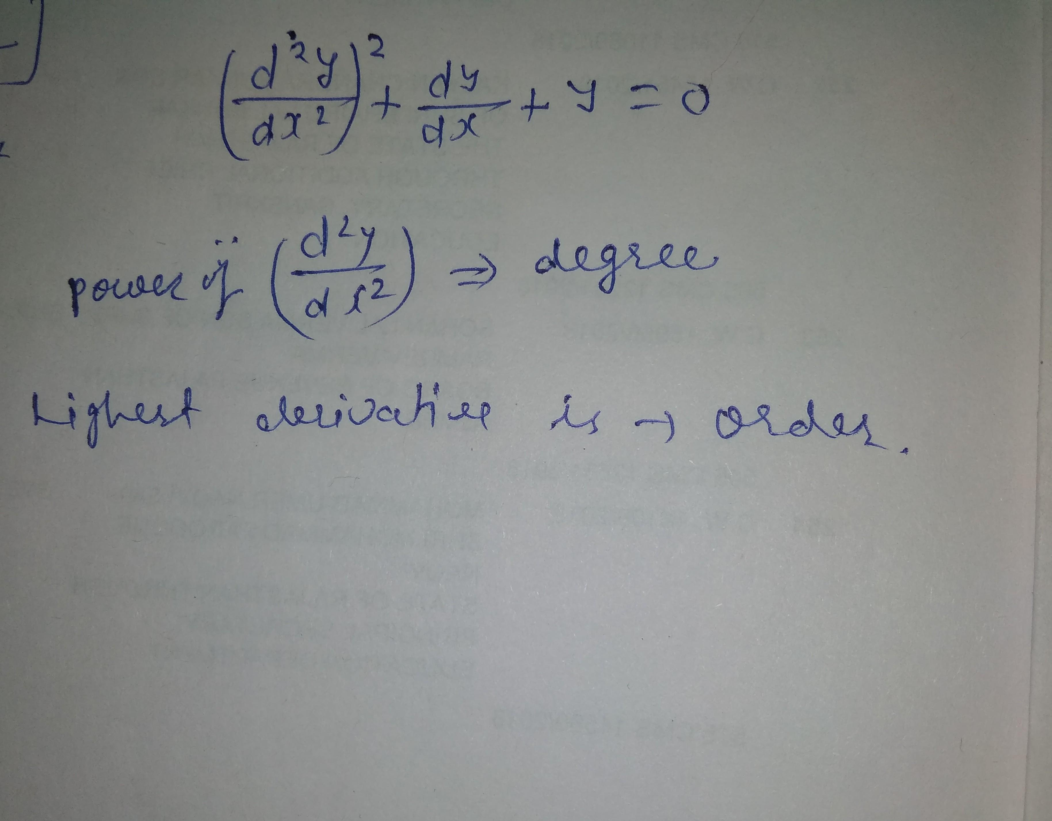Find Degree And Order Of The Given Differential Equation Find Degree And Order Of The Given Differential Equation