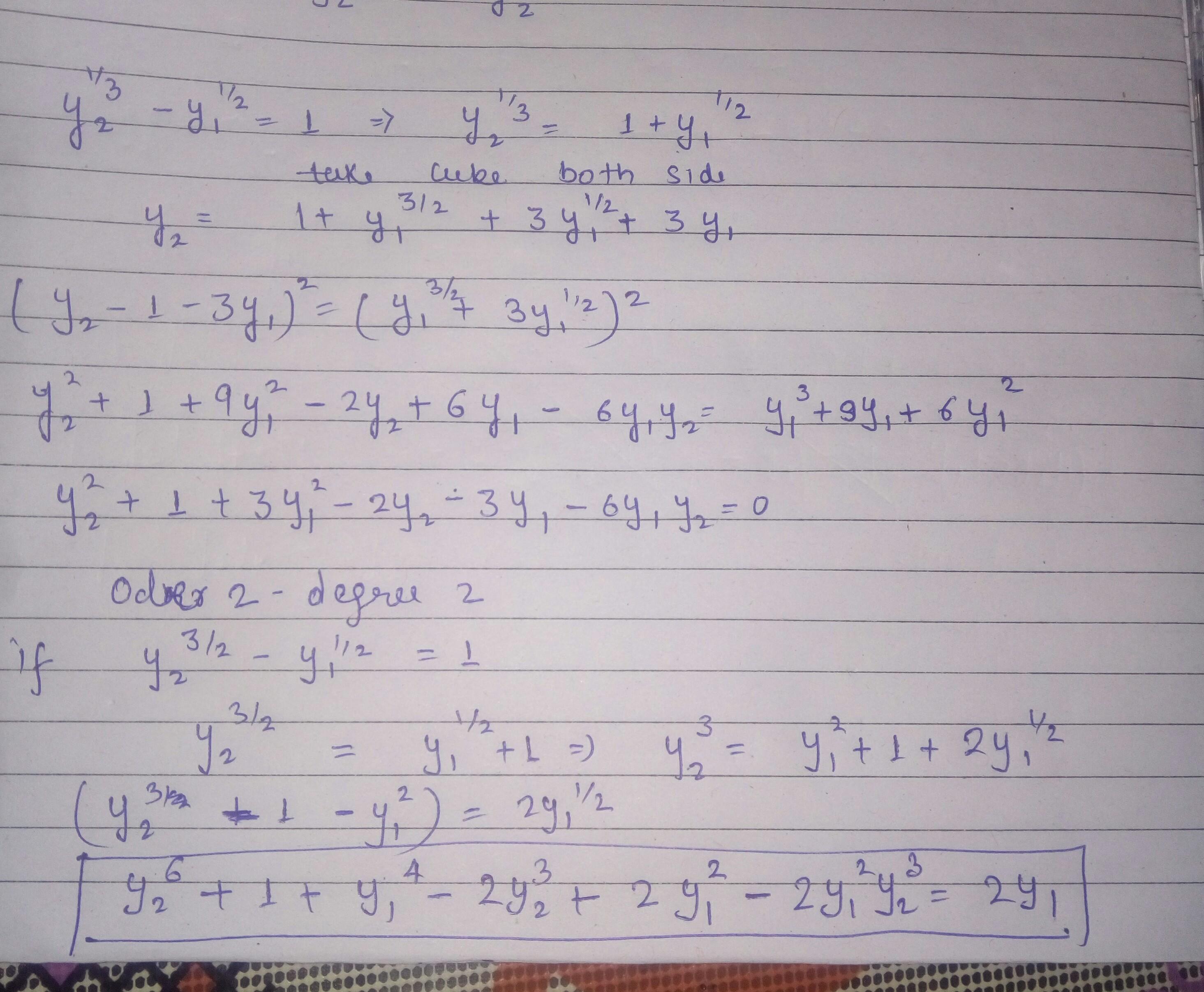 Find Degree And Order Of The Given Differential Equation Find Degree And Order Of The Given Differential Equation