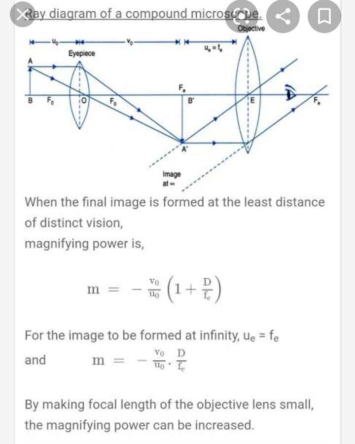 (38 in a compound microscope focal length of objective and eyepiece