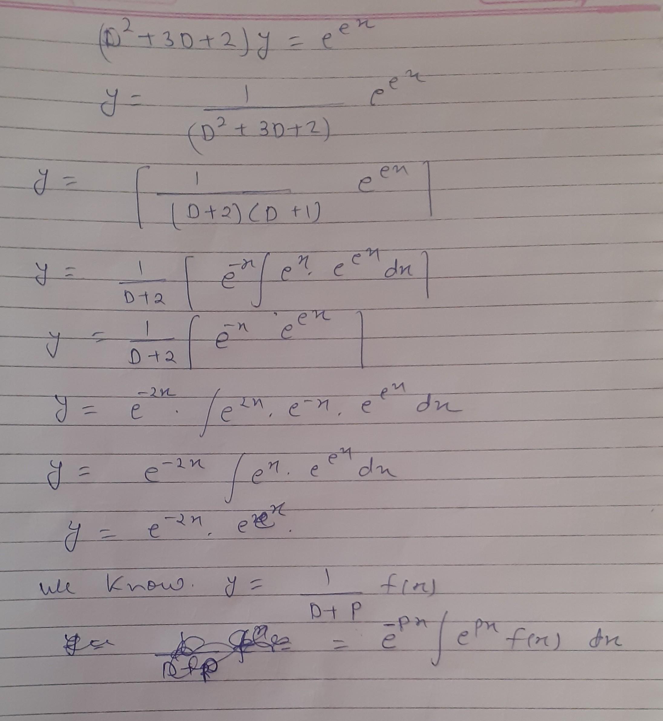 4 a particular integral of the differential equation y\