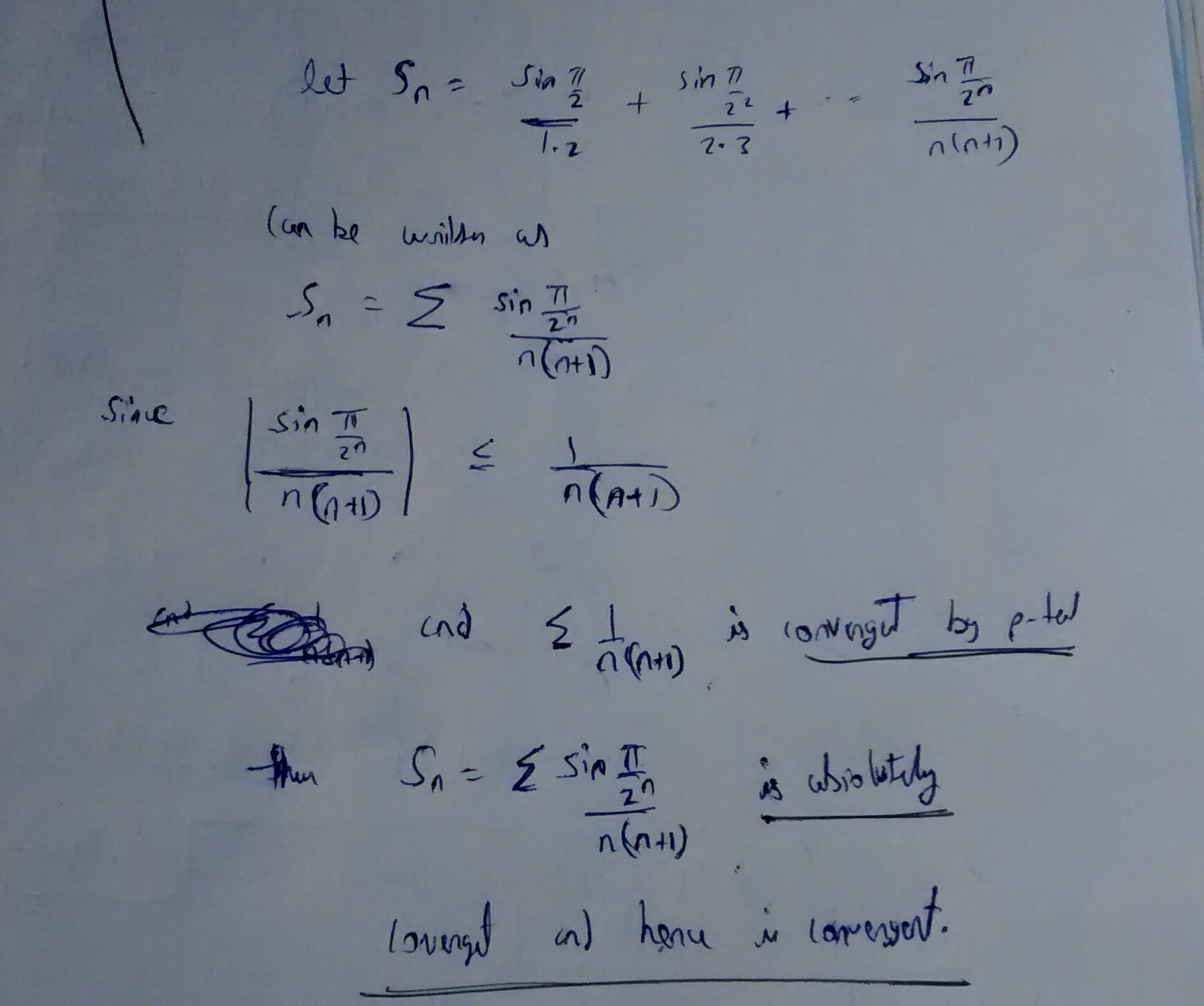 Sin t 2 sia 2 2 2 3 nn+) convemgeat o9 diveng ent