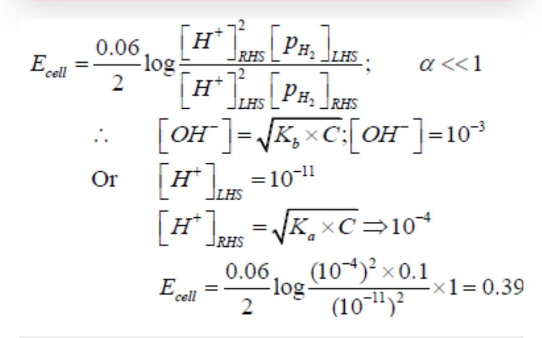 Help solving this problem with proper explanation from electrochemistry
