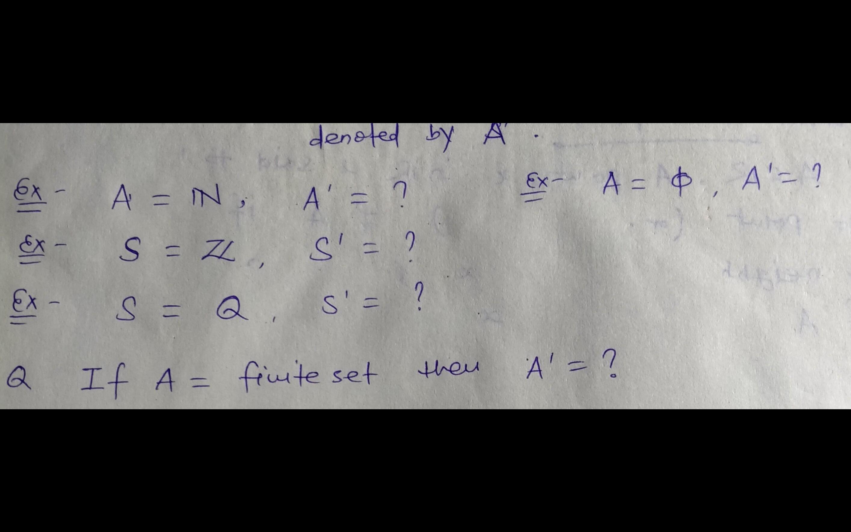 Please explain the definition of derived set with an examples.