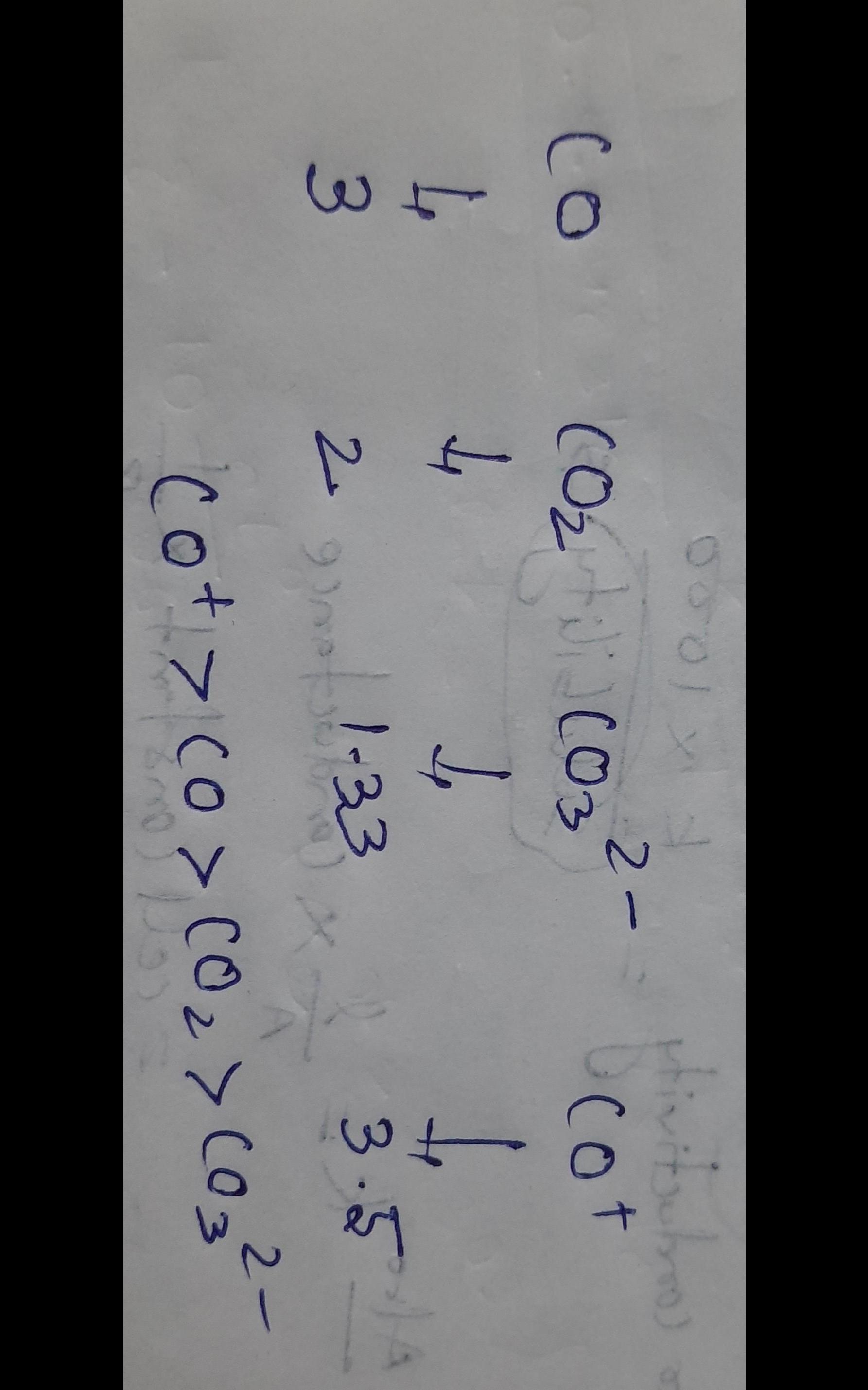 Arrange the following in decreasing order of their bond order.