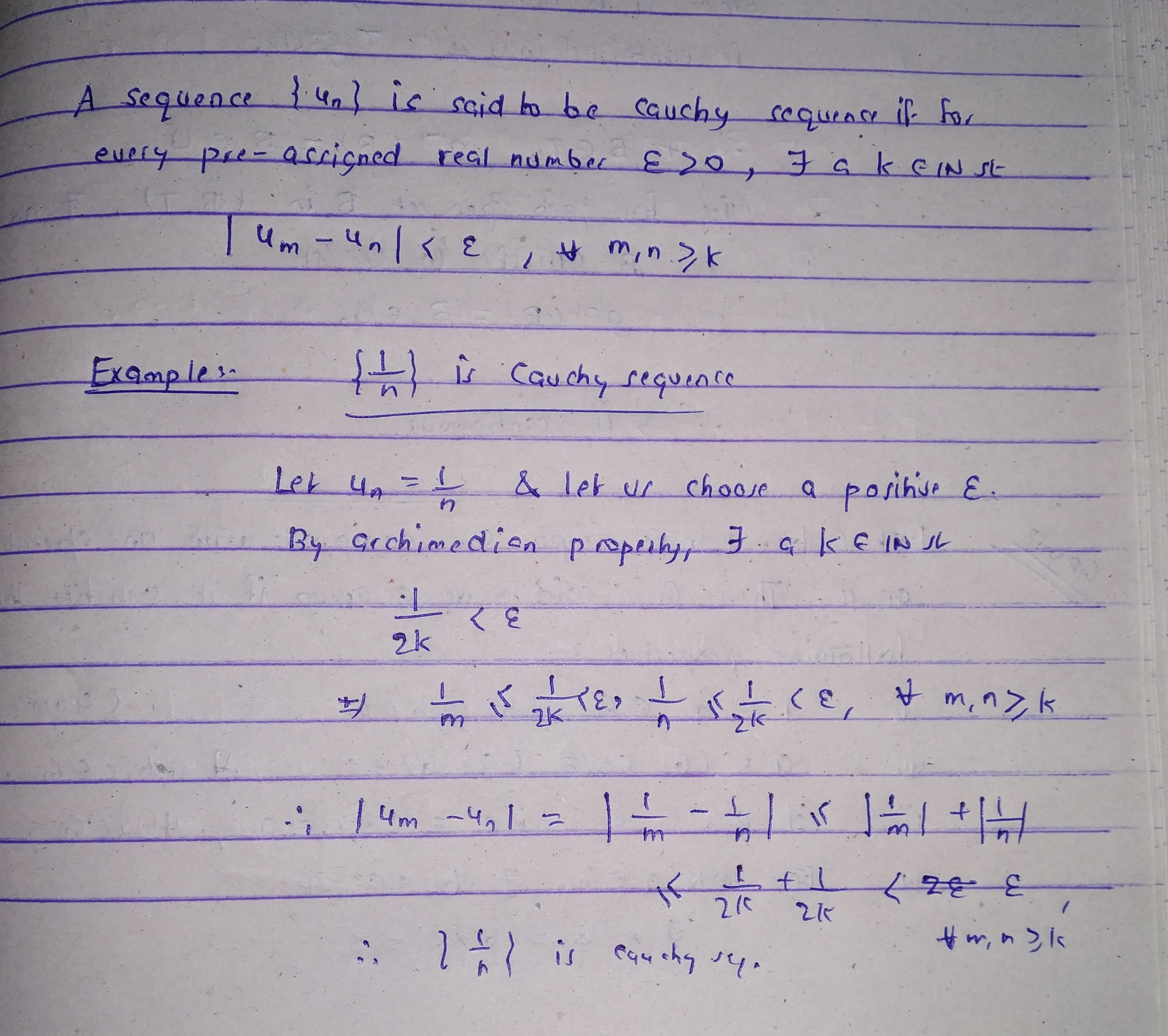 What Is The Definition Of Cauchy Sequence With An Example What Is The Definition Of Cauchy Sequence With An Example