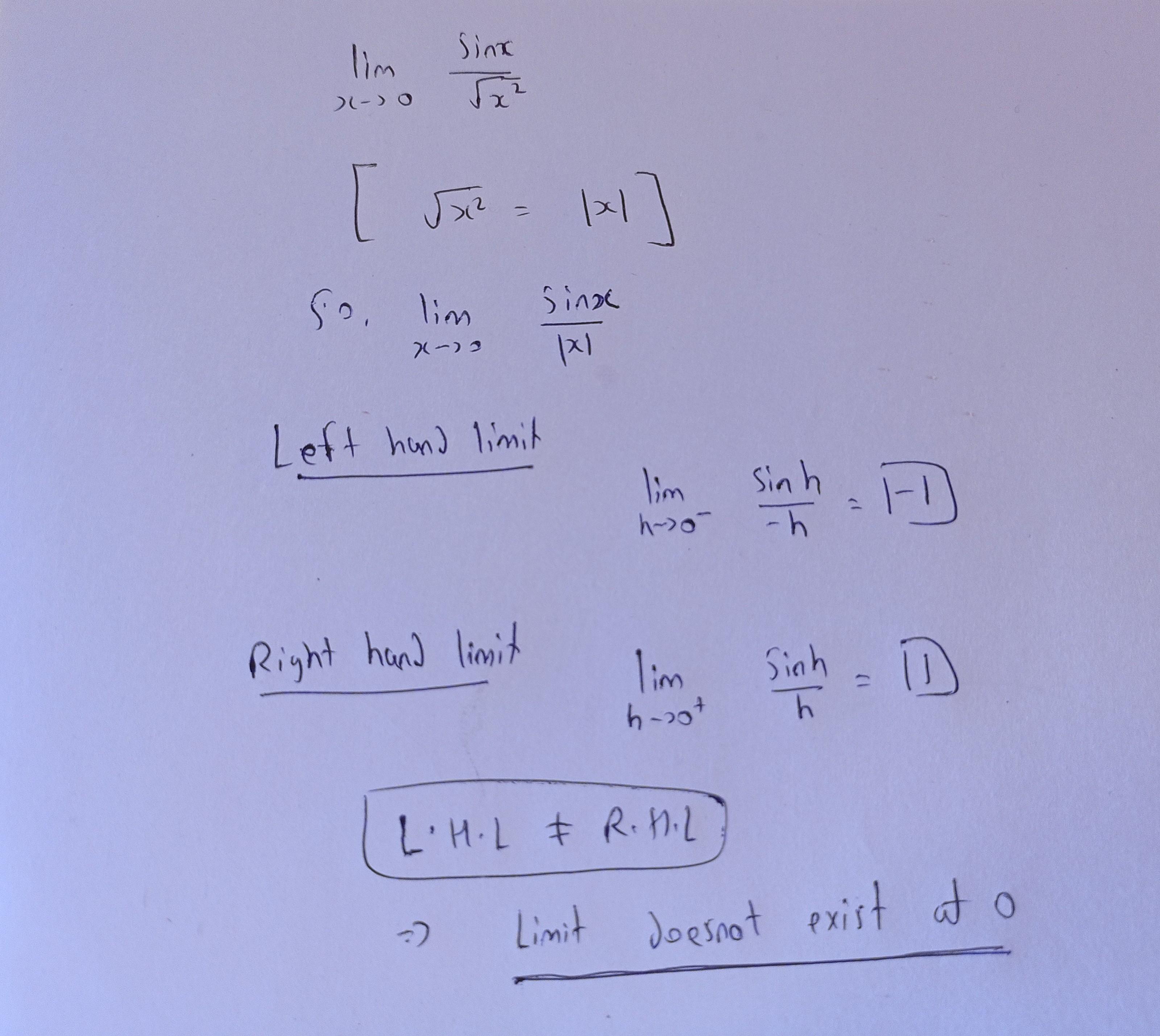 Sinx the value of lim lim 2 x0 (a) 1 (b) -1 (c) (d) none of these