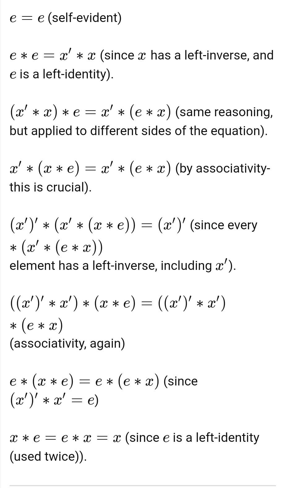 In group theory, show that the left axioms imply the right axioms