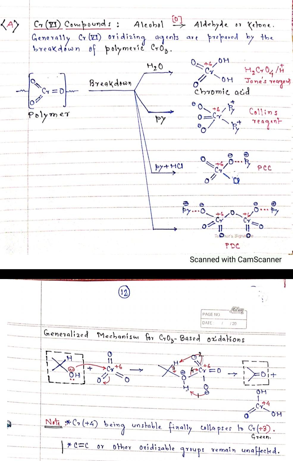Zones reagent is cro3 in dil h2so4 right