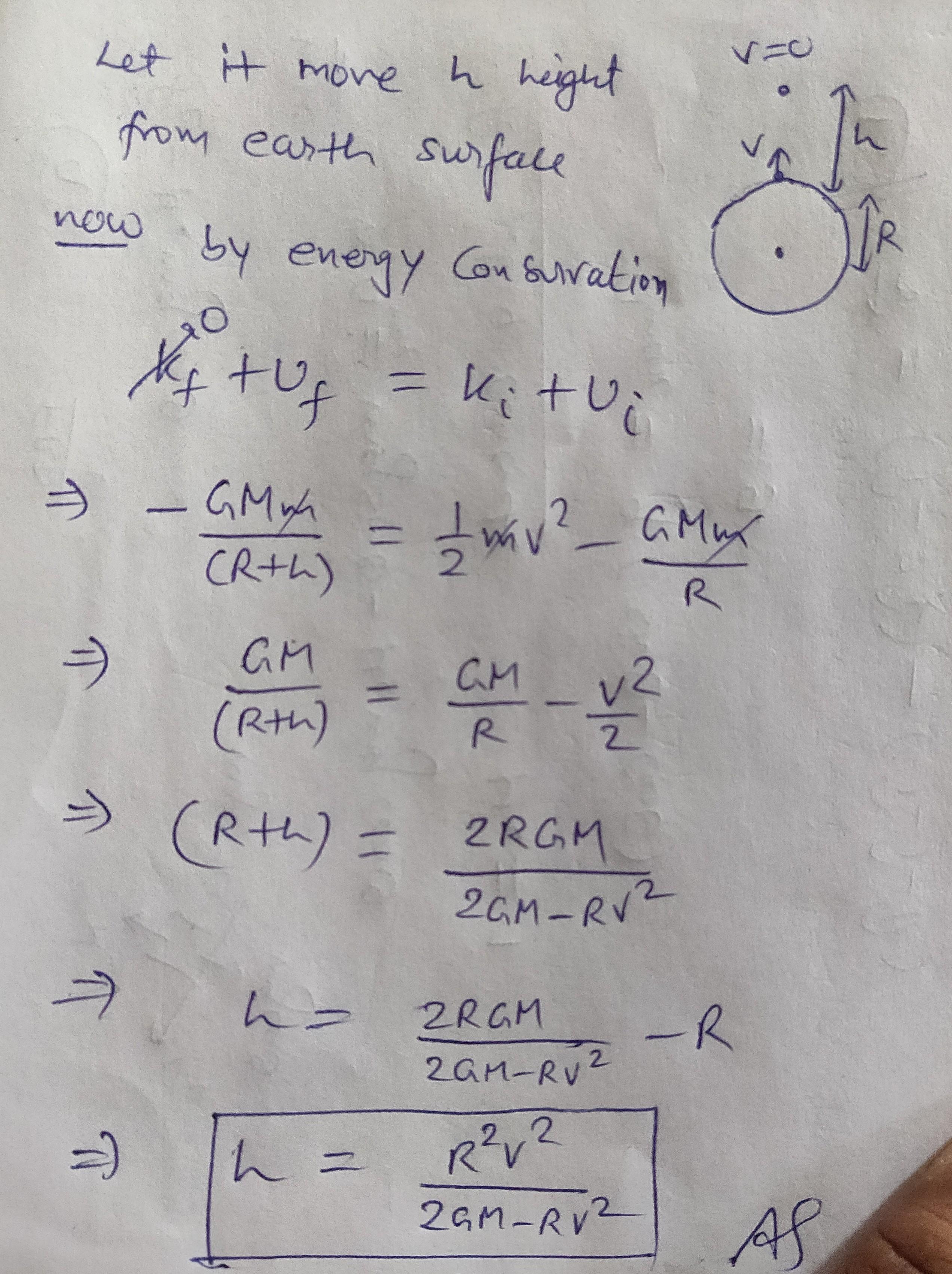 Q7 a rocket is fired vertically upwards from the earth's surface with