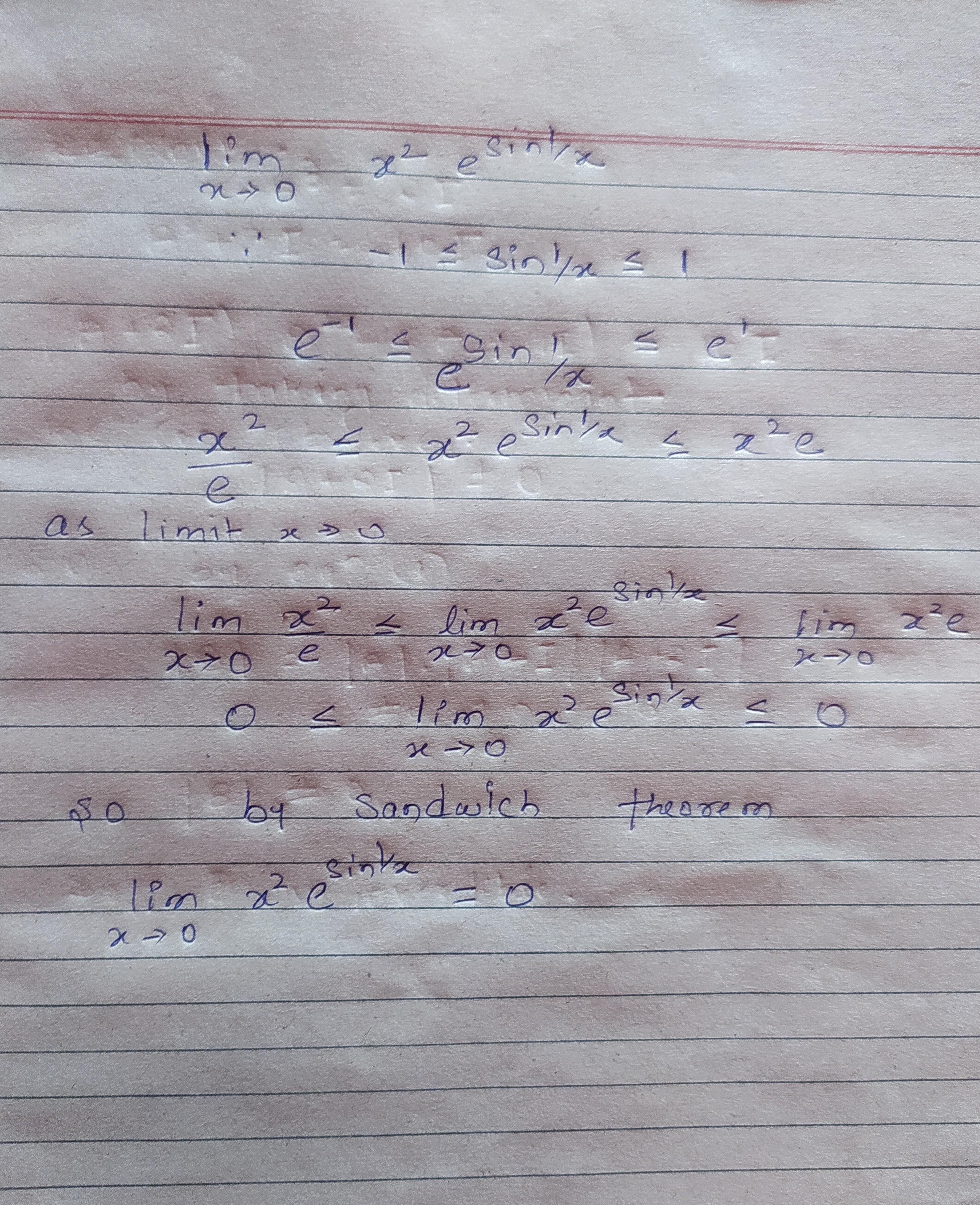 sin-1-find-lim-x-e-x-0
