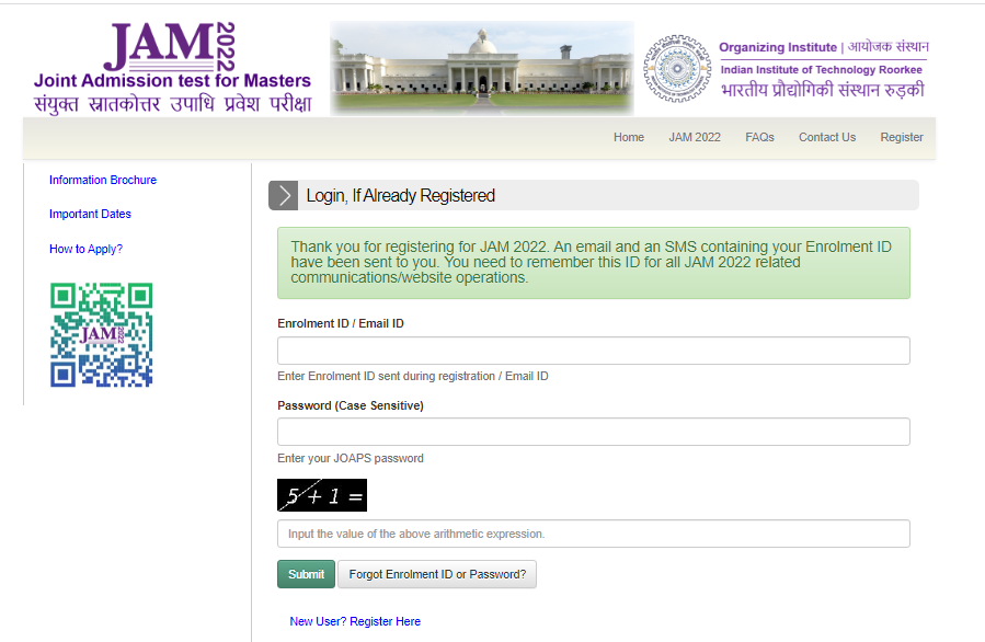IIT JAM Application Form 2023 Check the Registration Process