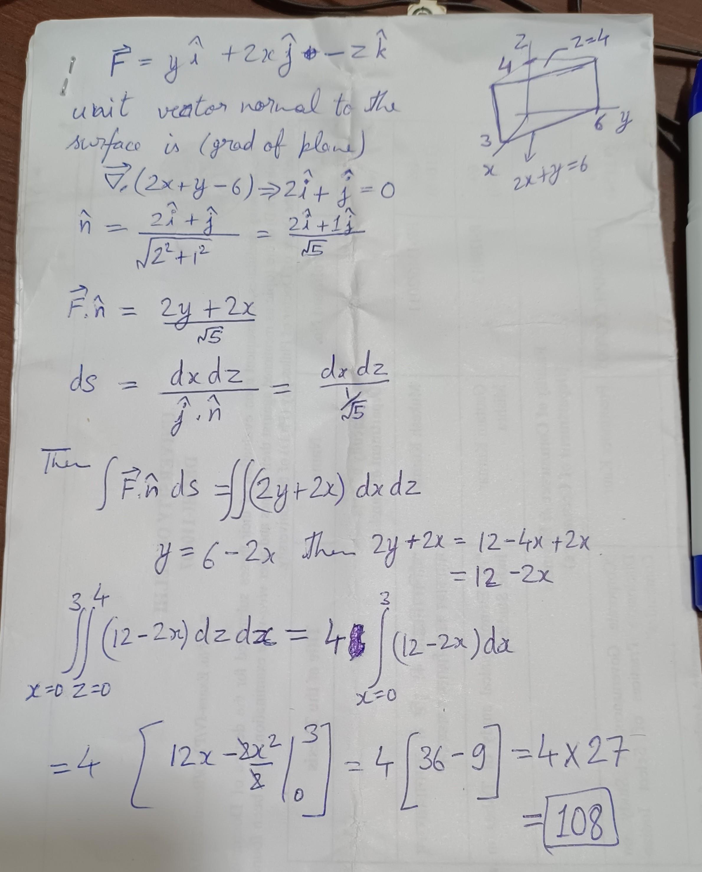 evaluate-fnds-where-f-yi-2xj-zk-and-s-is-the-surface-of-the
